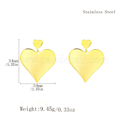 Серьги-гвоздики в форме сердца из нержавеющей стали&nbsp;LJ8920-1