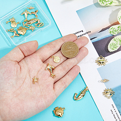 20 шт. 10 стили подвески из латуни с морскими животными&nbsp;KK-HS0001-26