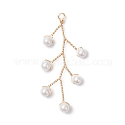 Подвески из медной проволоки с ракушками и жемчугом PALLOY-TA00324