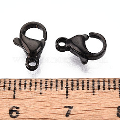 304ステンレススチール製ロブスタークロウ留め金  ガンメタ色  10x6.3x3.2mm  穴：1.4mm&nbsp;STAS-T065-10mm-34B