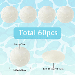 60 шт. плоские круглые подвески из ракушек капиз&nbsp;SSHEL-SC0001-48