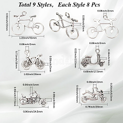 72шт 9 стиля подвески из сплава в тибетском стиле TIBEP-SC0003-26