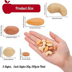 150 g 5 Stil undurchsichtige Harz-Imitationsnüsse-Ornamente&nbsp;RESI-CA0001-43