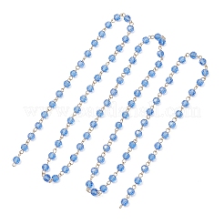 Цепи-рондели ручной работы из нержавеющей стали 304 из стекла AJEW-JB01460-02