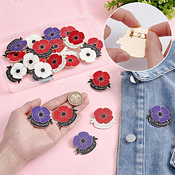 24 pieza 4 colores para que no olvidemos los broches de esmalte de amapola&nbsp;JEWB-GA0001-50