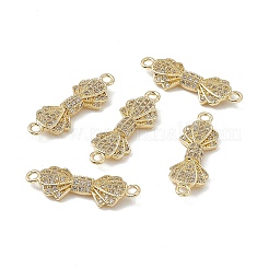 Шармы-соединители из латуни с микропаве из прозрачного кубического циркония&nbsp;KK-E068-VB394