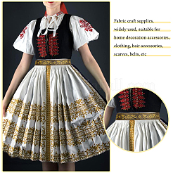 Вышивка полиэфирными лентами в этническом стиле&nbsp;OCOR-WH0063-30B