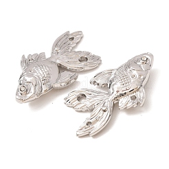 合金ペンダント  金魚チャーム  ラックめっき  長持ちメッキ  鉛フリー＆カドミウムフリー  プラチナ  24x37.5x7.5mm  穴：1.2~2.5mm&nbsp;AL-CBAB7DD-16P
