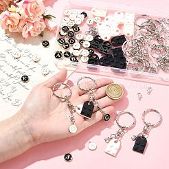 Наборы для изготовления брелока-подвески из смолы и сплава с эмалью и конструкторами в виде алфавита своими руками&nbsp;DIY-CJ0002-80