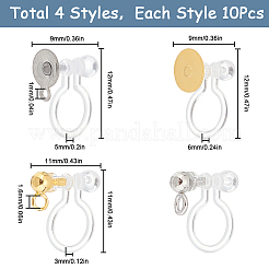 40 шт. 4 стиля пластиковых U-образных клипсовых сережек STAS-SC0007-60