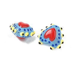 Запекаемые стеклянные бусины с рисунком в виде сердца&nbsp;LAMP-V001-09E