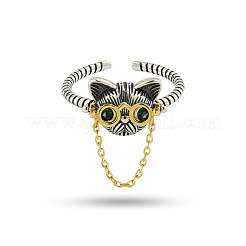 Очки собака 925 стерлинговое серебро микро паве кубический цирконий регулируемые манжеты кольца FS-WGF17D0-01