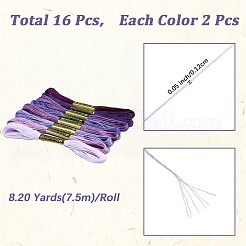 2 пакетик 6-слойных хлопковых ниток для вышивания&nbsp;DIY-DJ0005-18D