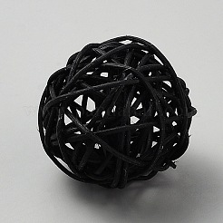 籐籐ボール  装飾的なオーブ花瓶フィラー  クラフト用  パーティー  結婚式の装飾  ブラック  49~50mm&nbsp;AJEW-WH20070-250B-16