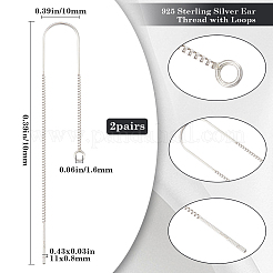 2 пара 925 серьги-гвоздики из стерлингового серебра STER-BBC0007-07
