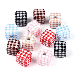 10шт непрозрачные акриловые бусины с принтом&nbsp;MACR-TA0002-43