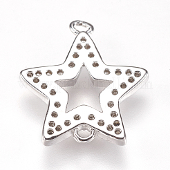Liens de zircone cubique en laiton micro-pavé&nbsp;ZIRC-K073-02-01P