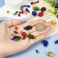 30шт 15 стиля прозрачные стеклянные подвески GLAA-TA0001-34