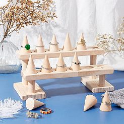 Собранные деревянные кольцевые дисплеи&nbsp;RDIS-WH0011-05