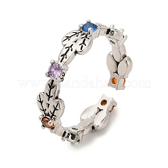 Открытые манжеты из латуни с микропаве кубический цирконий&nbsp;RJEW-P169-05AS