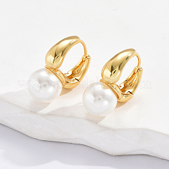 Серьги-кольца из искусственного жемчуга из латуни для женщин WU8886