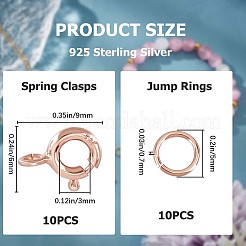 10 шт. 925 пружинные кольцевые застежки из стерлингового серебра STER-CN0001-22RG
