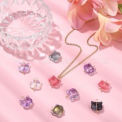 100шт 5 цвета стеклянные подвески GLAA-CJ0002-34