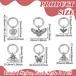 12 шт. 6 стильных подвесных украшений из сплава HJEW-GA00036