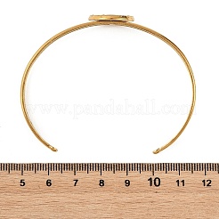 Bracelets joncs plats ronds en nacre d'ormeau naturelle et acier inoxydable 304&nbsp;BJEW-JB14372-01