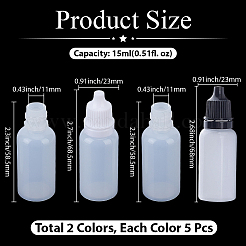 10 pz. 2 stili di bottiglie ricaricabili in plastica PE&nbsp;AJEW-GF0013-39B