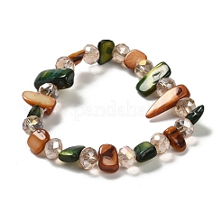 Браслеты из ракушек и стеклянных бусин в стиле бохо для женщин&nbsp;LS-BJEW-S178-01B