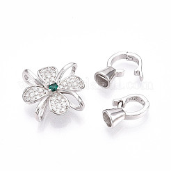 925 стерлингового серебра микро проложить кубического циркония раз за застежками&nbsp;STER-T008-02P-01