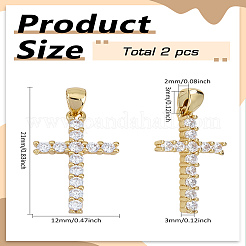 2шт латунные подвески с микропаве и кубическим цирконием&nbsp;ZIRC-LP0001-05