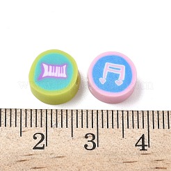 Печатные бусины из полимерной глины ручной работы CLAY-P005-11