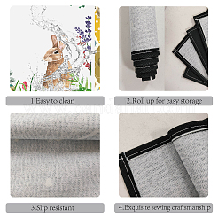 Rechteck mit Tiermuster Baumwoll-Leinen-Tischset&nbsp;AJEW-WH0196-006