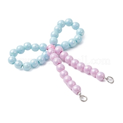 Непрозрачные акриловые бусины с латунными бусинами-обжимками и железными открытыми соединительными кольцами-подвесками&nbsp;PALLOY-JF03487