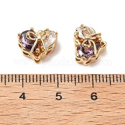 Латунные микро проложить кубического циркония бусы KK-A259-20G-02