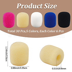 30шт. 5-х цветный губчатый чехол для микрофона&nbsp;AJEW-CN0004-90A