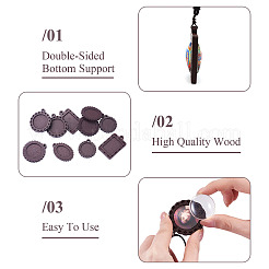 10 pz 5 stili di cabochon per pendenti in legno&nbsp;WOOD-TA0003-05