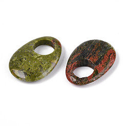 Подвески из натурального унакита с большими отверстиями G-N348-06B-08