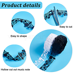 20 ярд 2-цветной полиэстеровой ажурной кружевной ленты для тиснения SRIB-PH0001-24