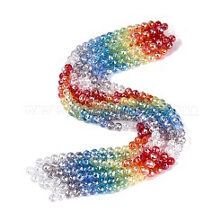 Chapelets de perles en verre transparent électrolytique&nbsp;EGLA-Q135-8MM-C03