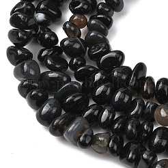Chapelets de perles perles en agate noire naturelle&nbsp;G-L655-A01-01A