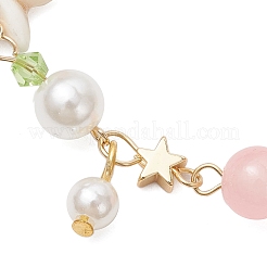 Charm-Armbänder aus synthetischen Türkisperlen&nbsp;BJEW-JB11849-01