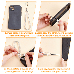 Мобильные ремешки из стеклянных бусин-ронделей HJEW-GO00058