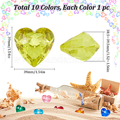 10шт 10 цвета прозрачные акриловые бусины TACR-SP0001-16