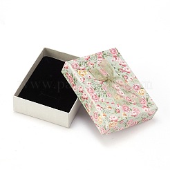 Scatola di imballaggio per gioielli in cartone con motivo floreale&nbsp;CBOX-L007-007D
