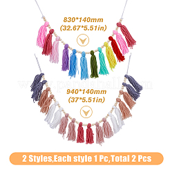 2 Stück 2 Stile Wollgarn Quaste Wandbehang Ornamente&nbsp;HJEW-HY0001-10