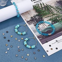 80шт 4 цвета латунные дистанционные бусины&nbsp;KK-FH0004-12