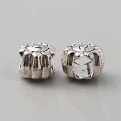 チベット風合金ヨーロピアンビーズ  大穴ビーズ  笑顔の花  アンティークシルバー  12x10x9mm  穴：5.8mm&nbsp;FIND-CJC0011-16AS